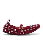 Steve Madden Велурени пантофки Sunrays Mary Janes с капси - Тъмночервен