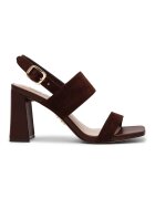 Steve Madden Велурени сандали Wendie с квадратен връх - Тъмнокафяв