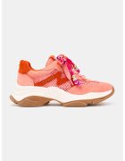 Steve Madden Велурени спортни обувки Maxfield с мрежа - Розова сьомга/Мандарина