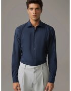 Strellson Асиметрична риза regular fit - Тъмносин