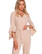Stylove Гащеризон - S416 - във V - с бежово - с елегантност - във