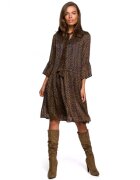 Stylove Рокля с принт Style - Полиестер - Кафява