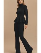 Sugar Couture Комплект от вълна - Разкроени панталони и асиметрична блуза с волани Merino Grace" - "
