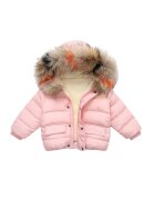Superbaby Детско яке гладко момичета цип дълъг ръкав розово 116-122 СМ