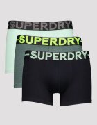 Superdry & Co Боксерки с лого на талията - 3 чифта Черен/Тъмнозелен/Ментово зелено