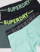 Superdry & Co Боксерки с лого на талията - 3 чифта Черен/Тъмнозелен/Ментово зелено