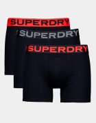 Superdry & Co Боксерки с памук с лого - 3 чифта Черен/Мандарина
