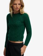 Superdry & Co Слим пуловер с плетка осморка Тъмнозелен