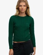 Superdry & Co Слим пуловер с плетка осморка Тъмнозелен