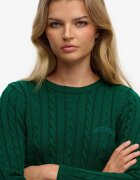 Superdry & Co Слим пуловер с плетка осморка Тъмнозелен