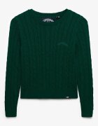 Superdry & Co Слим пуловер с плетка осморка Тъмнозелен