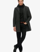 Superdry & Co SUPERDRY Слим палто с вълна с дизайн 2в1 Антрацитно сиво