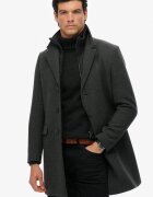 Superdry & Co SUPERDRY Слим палто с вълна с дизайн 2в1 Антрацитно сиво