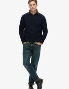Superdry & Co SUPERDRY Стандартен пуловер с вълна с ръкави реглан Ултрамарин синьо