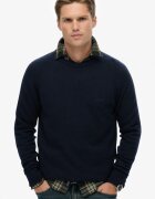 Superdry & Co SUPERDRY Стандартен пуловер с вълна с ръкави реглан Ултрамарин синьо