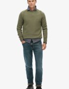 Superdry & Co SUPERDRY Стандартен пуловер с вълна с ръкави реглан Зелени аспержи