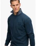 Superdry  Co SUPERDRY - Суитшърт с овално деколте и лого - Тъмносин