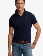 Superdry & Co Тениска с яка Ултрамарин синьо