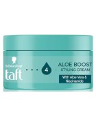 Taft Крем за коса Schwarzkopf Aloe Boost за оформяне Ниво на фиксация 4 Гладък и подхранващ крем за всички типове коса Предлага устойчивост и грижа Веган формула 100 мл