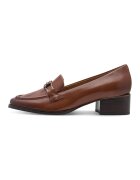 Tamaris Comfort Мокасини от еко кожа с масивен ток - Коняк кафяв/Кафяв