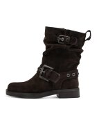 Tamaris Кожени боти с декоративна каишка с тока - Коняк кафяв