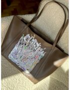 Tessuto Чанта Tote от еко кожа с ръчна рисунка