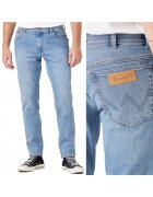 Texas Slim Мъжки дънки Wrangler сини - W30 L34 - вталена кройка - стеснени крачолища крачо при крачолите