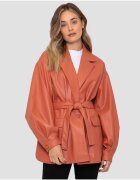 Threadbare Яке Coralie 2887 от еко кожа с раздвоен ревер - Оранжев