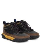 Timberland Ботуши за момчета естествена кожа Черен/Кафяв