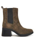 Timberland Дамски боти от естествена кожа - тъмнокафяви
