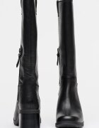 Timberland Кожени дълги ботуши Bellevaux с масивен ток Черен