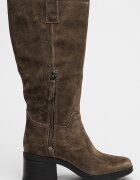 Timberland Кожени дълги ботуши Bellevaux с масивен ток Тъмно каки