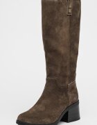 Timberland Кожени дълги ботуши Bellevaux с масивен ток Тъмно каки