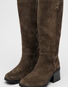 Timberland Кожени дълги ботуши Bellevaux с масивен ток Тъмно каки