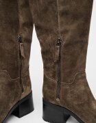Timberland Кожени дълги ботуши Bellevaux с масивен ток Тъмно каки