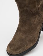 Timberland Кожени дълги ботуши Bellevaux с масивен ток Тъмно каки