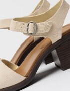 Timberland Кожени сандали Bellevaux с масивен ток Светло бежово
