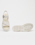 Timberland Полускосени кожени сандали с тока Бял