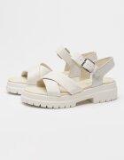 Timberland Полускосени кожени сандали с тока Бял