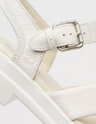 Timberland Полускосени кожени сандали с тока Бял