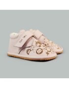 TINY TOES Обувки за боси крака от естествена кожа - Doodle - Розови