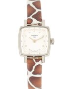 Tissot Часовник с каишка с щампа Бял/Кафяв