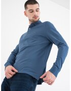 Tommy Hilfiger Блуза с органичен памук с яка - Петролно синьо