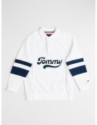 Tommy Hilfiger Блуза с яка и контрастно лого - Бял/Тъмносин