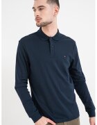 Tommy Hilfiger Блуза с яка и лого - Тъмносин