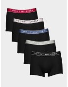 Tommy Hilfiger Боксерки с лого - 5 чифта - Тъмносин/Тъмночервен/Избеляло черно/Бледо розово