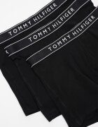 Tommy Hilfiger Боксерки с лого на талията - 3 чифта Антрацитно черно