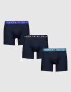 Tommy Hilfiger Боксерки с памук с лого на талията - 3 чифта Ултрамарин синьо/Син