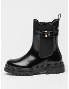 Tommy Hilfiger Боти челси от еко кожа с лачен ефект - Черен