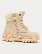 Tommy Hilfiger Боти от еко кожа и еко пух Бледо розово